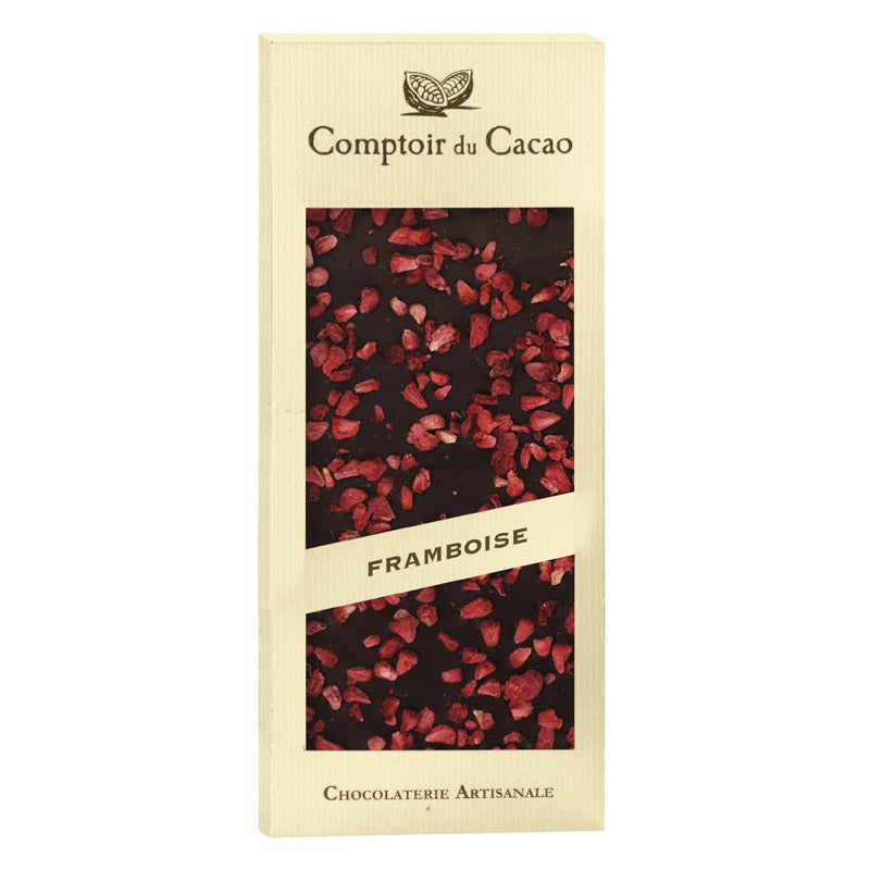 Comptoir du Cacao Dark Raspberry Chocolate Bar (3.2oz) - 9ea Case