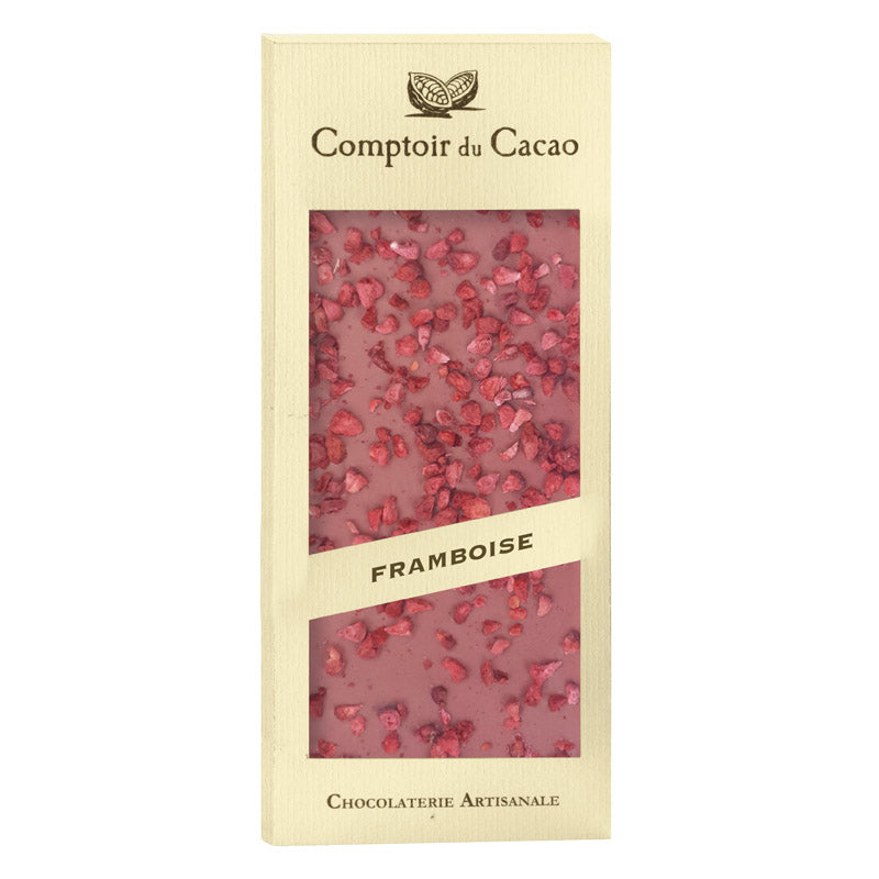 Comptoir du Cacao Ruby and Raspberry Chocolate Bar (3.2oz) - 9ea Case
